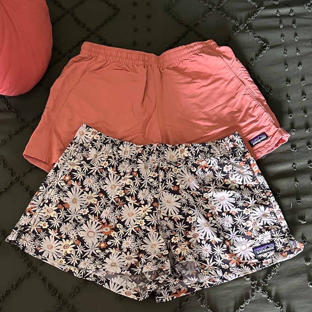 Patagonia Barely Baggies Coral and Floral Shorts Duo